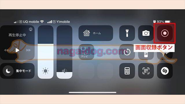 画面収録ボタン