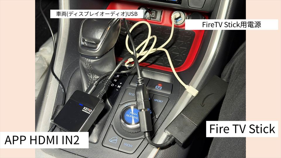 「APP HDMI IN2」でFireTVStickを接続